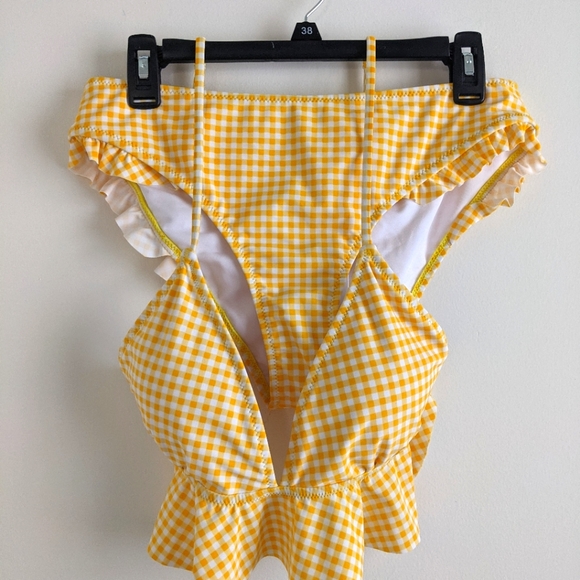 Cupshe Other - NWT Cupshe Yellow Gingham Check Bikini XL